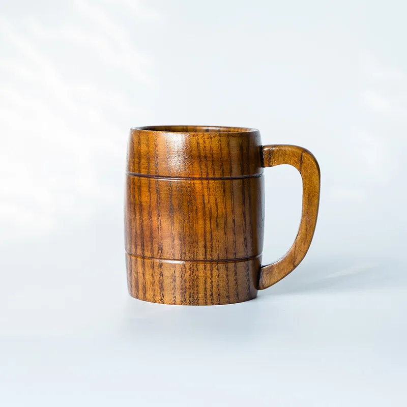 Large Wooden Tea Cup Wood Drinking Cup Wooden Tankard Beer Stein Barrel Mug Men Women Coffee Mug Gift Handmade Viking Mug