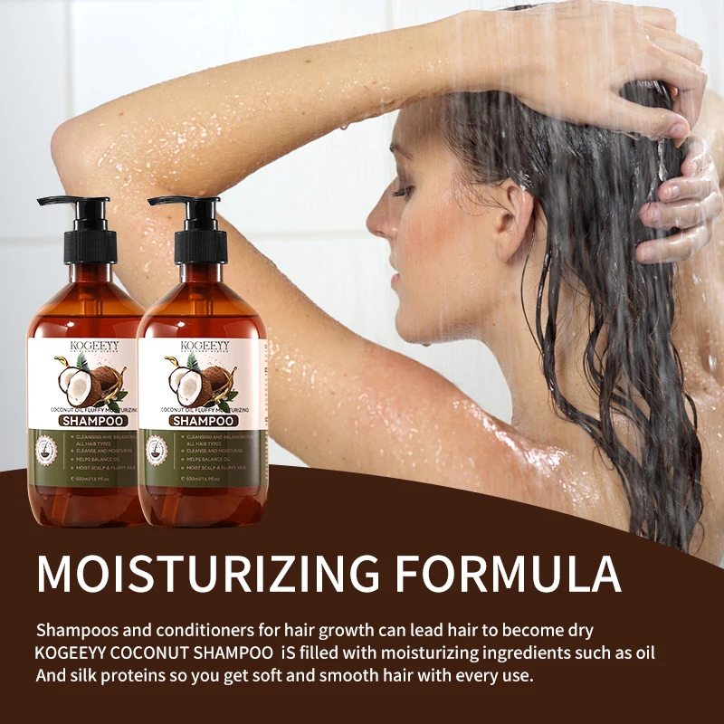 KOGEEYY 500ml Collagen Complex Infused Coconut Oil Hair Shampoo Natural Hair Care Anti Dandruff Natural Plant Extract Shampoo