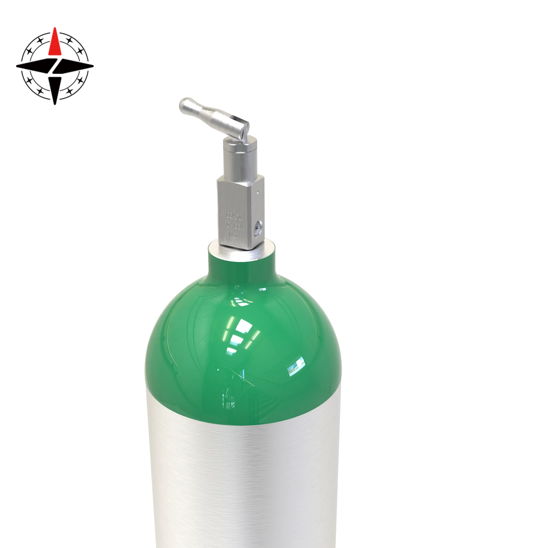 Hot sale low MOQ Medical oxygen gas cylinder O2 tank MD ME 2.97L 4.6L with green neck aluminum rust-proof valve regulator cart