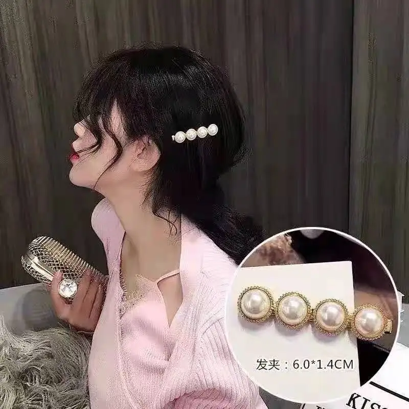 Ornament metal barrettes South Korea female hair accessories bangs Pearl headdress hairpin set