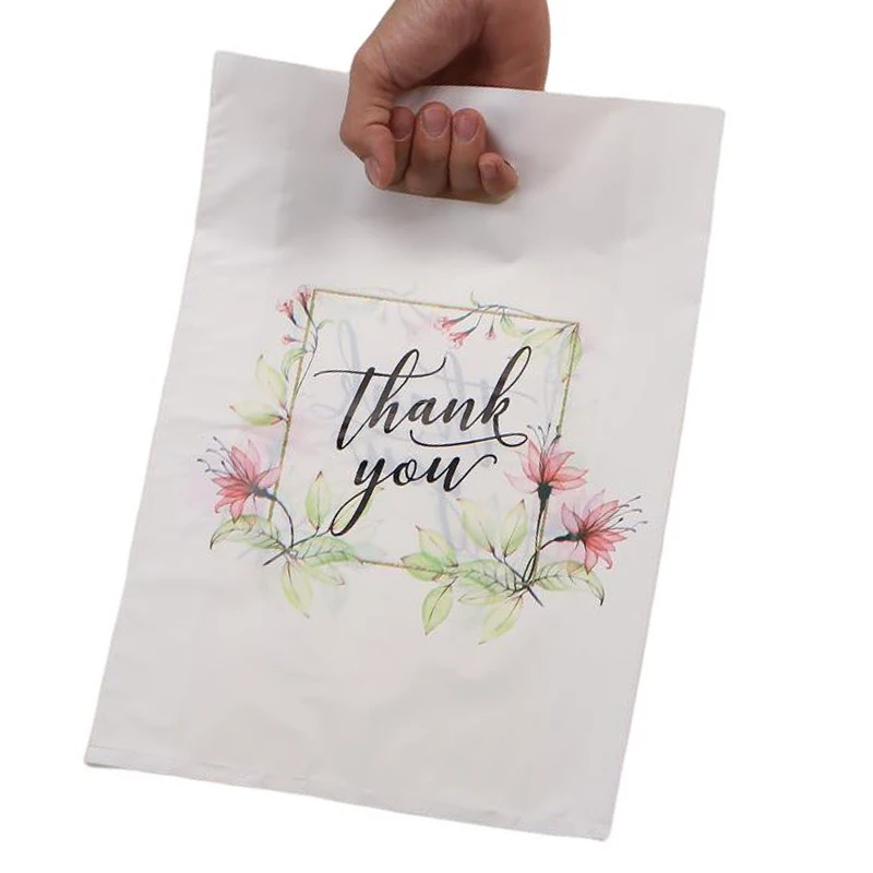 Wholesale Hdpe Ldpe Punch Hole Carry Retail Poly Plastic Packaging Bags Custom Thank You Shopping Black Plastic Bags With Logo