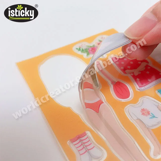 
No Glue Washable Dress Up TPE Jelly Sticker 