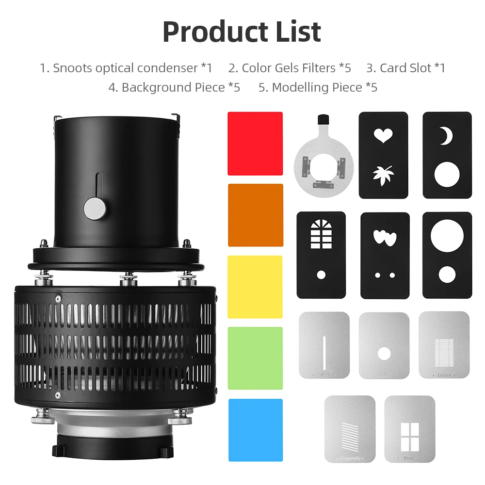 Focalize Conical Snoot Photo Optical Condenser Art Special Effects Shaped Beam Light Cylinder for Bowens Mount Studio Flash
