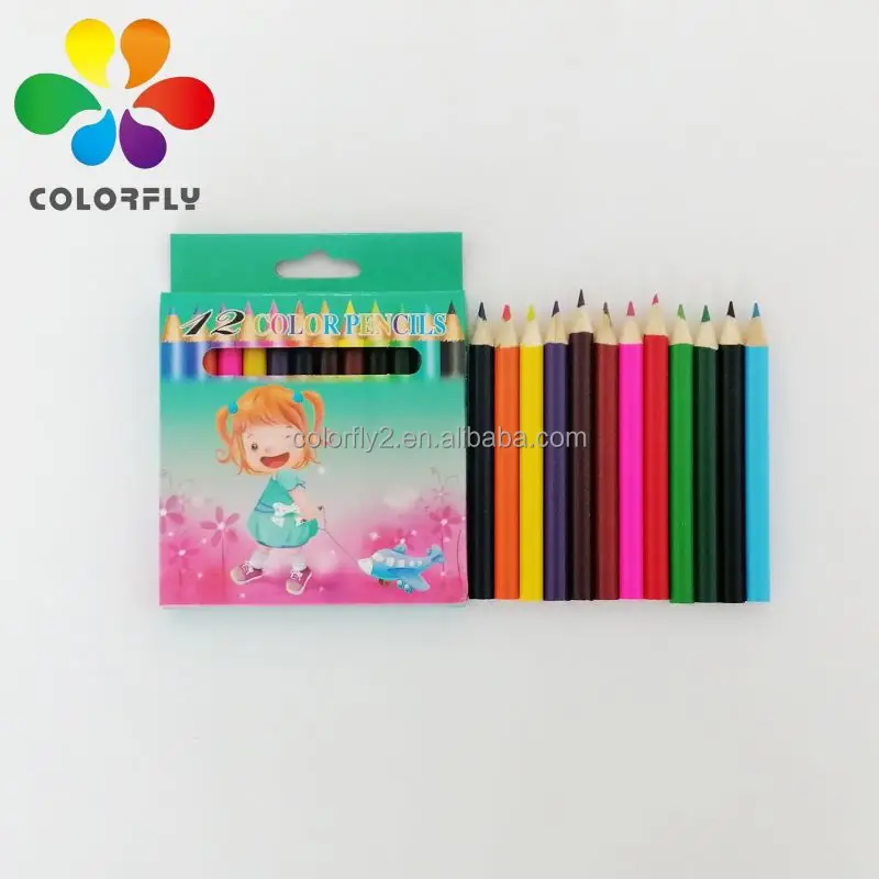Mini Wood Colored Pencils 12 Colors School Colored Pencils For Kids