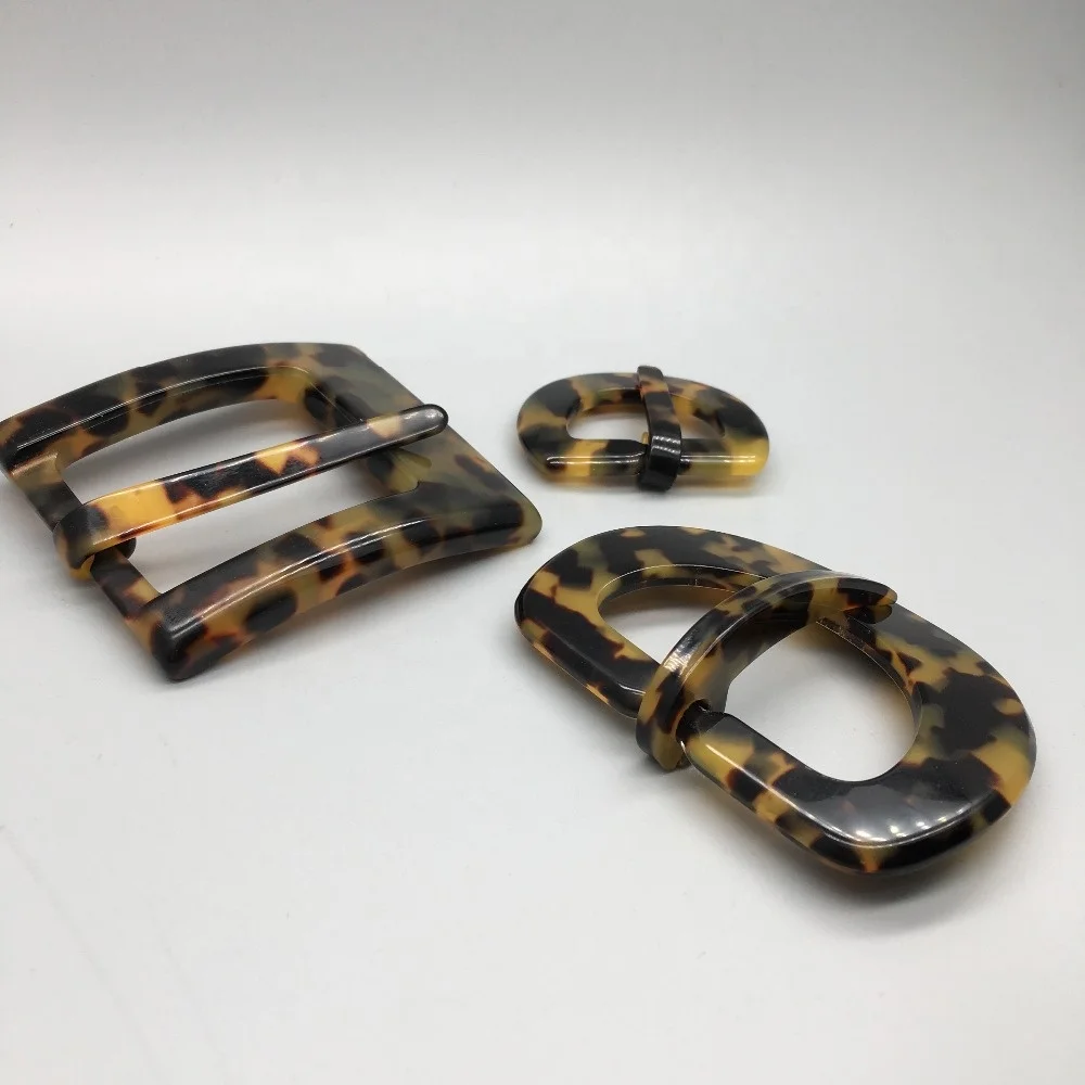 Cellulose Acetate accessories for Garment and bag belt buckle strap handle O-rings parts accessories and logo labels handbag