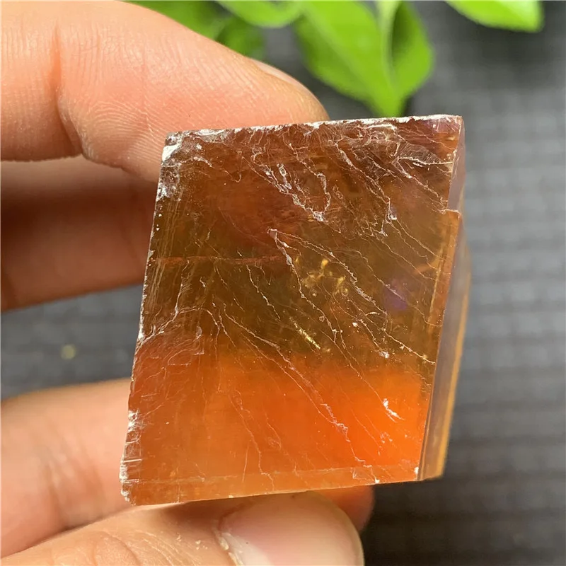 Wholesale Natural Yellow optical Calcite Slabs Raw Rough Crystal Gemstone Iceland Spar for sale