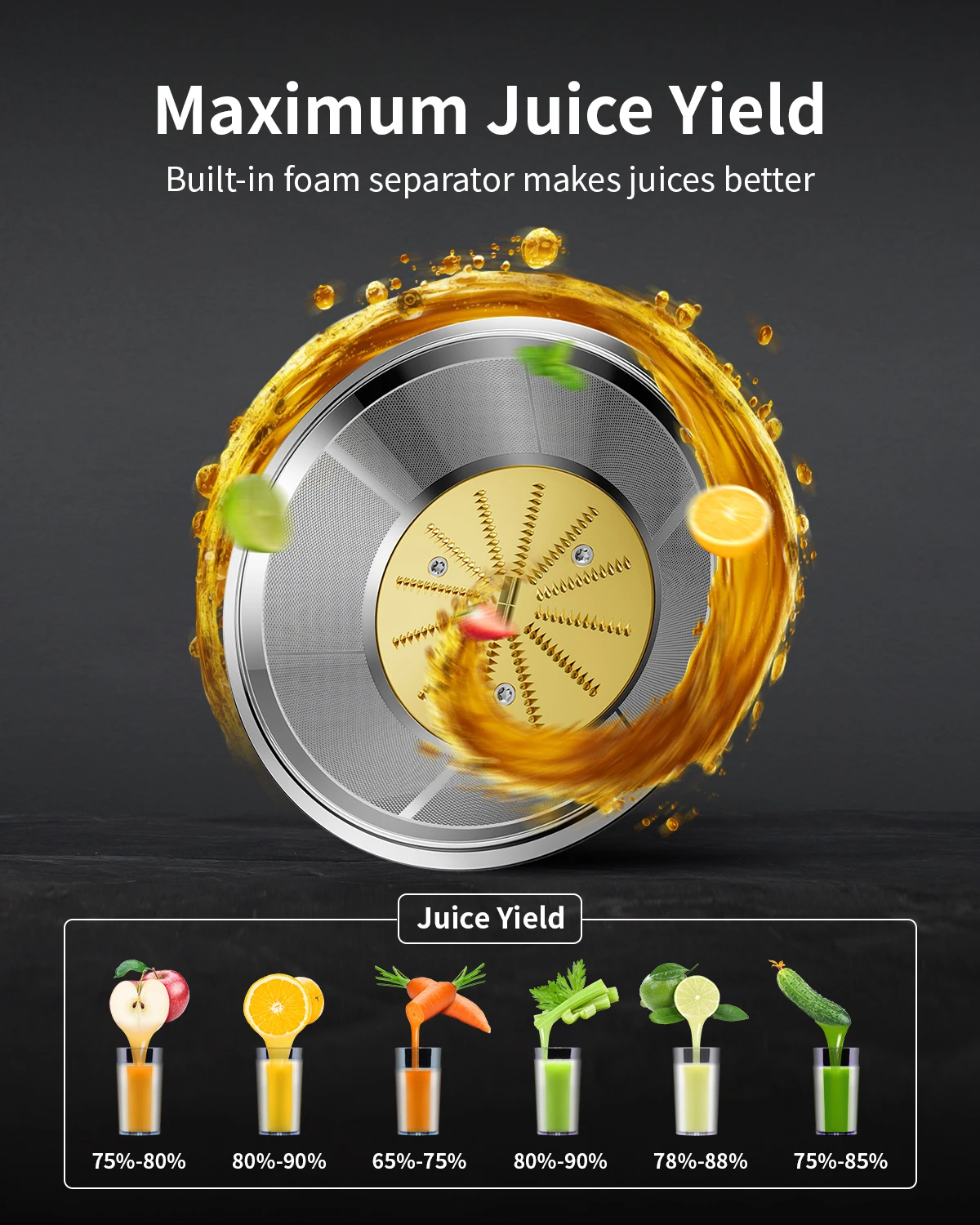 3 Speeds Setting Powerful Juice Extractor Machine Whole Fruits & Veggies Juicer Machine