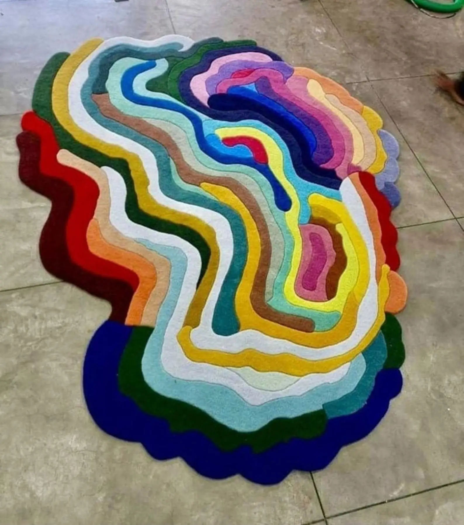 Hand Made Tufted Customised Unshapped Carpet Tufted Gun Carpet Aesthetic Abstract Fluffy Tufted Rug