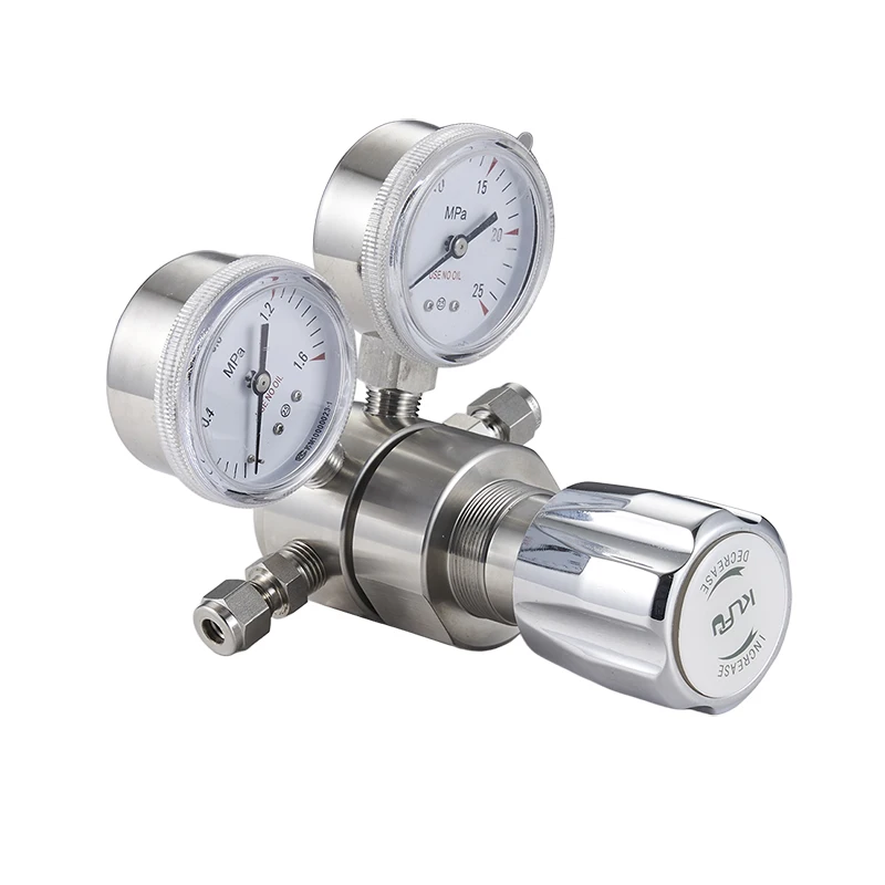 Single Stage High Purity Gas Regulator 316l Stainless Steel Small Flow Regulator For Non-corrosive Corrosive Or Toxic Gases