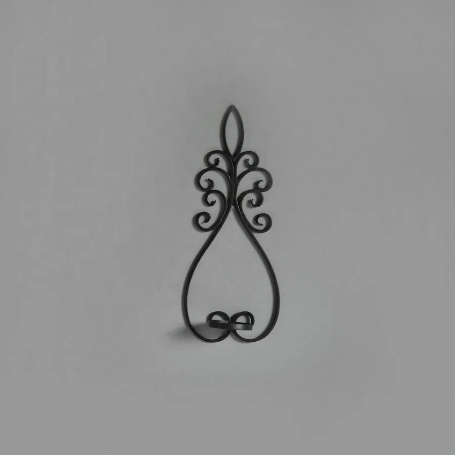 Mayco Antique Wall Black Wrought Iron Wire Metal Candle Holder