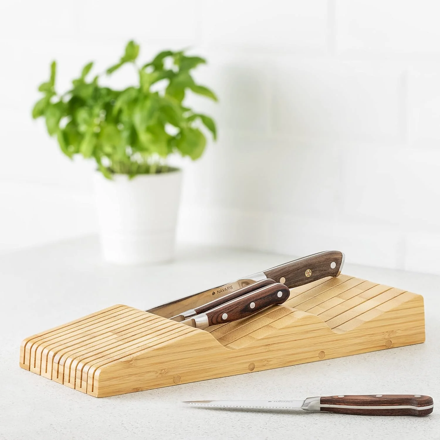 Wood Drawer Knife Holder Multifunctional Knives Rack Universal Stand