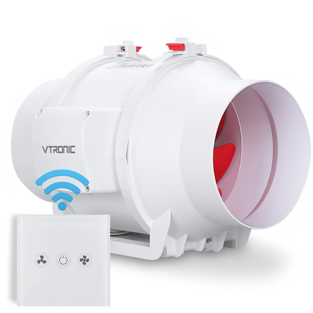Вытяжной вентилятор VTRONIC с дистанционным управлением, беспроводной Радиоуправляемый для тента для выращивания, комнат выращивания, ванной комнаты