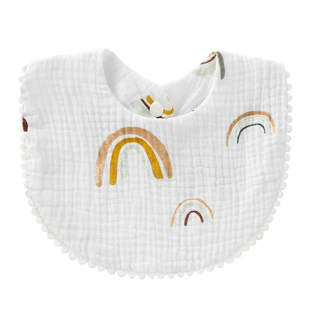 100% Cotton Super Absorbent Baby Muslin Bibs for Eating Drooling Soft Breathable Baby Product for Infant