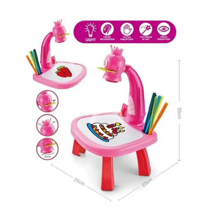 wholesale Hot Selling Educational LED Kid Magic Draw Drawing Board with LED  Projection Painting Table for Kids Tablet Toys