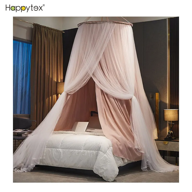 2023 New Fashion Adult Double Layer Round Dome Easy Assembly Mosquito Net Bed Canopy Crown Extra Large For Baby Children
