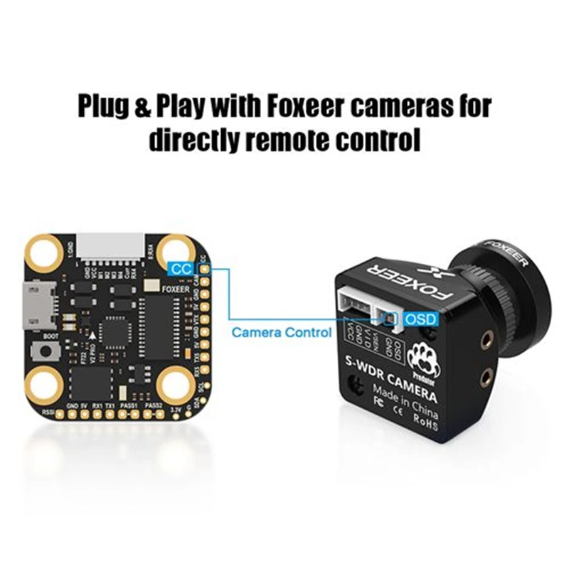 Foxeer Mini F722 V2 Pro (Flown by BMS) FPV Flight Controller Buile-in Pit PASS for FPV Racing RC Drone MR1650