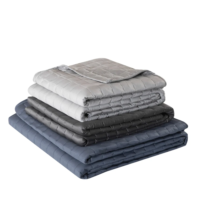 Oeko Tex Luxury 15 Lb Grey Bamboo Adult Autism Sensory Heavy Sleep Weighted Blanket