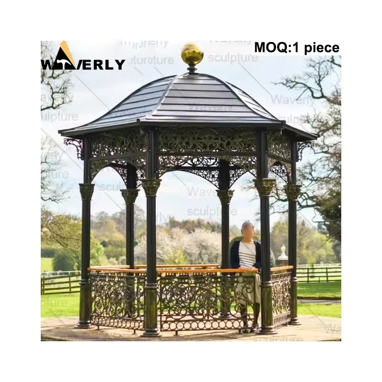Custom Modern Garden Home Made Gazebo Design Pergola Free Standing Metal Antique Cast Iron Gazebo Gazebos For Sale