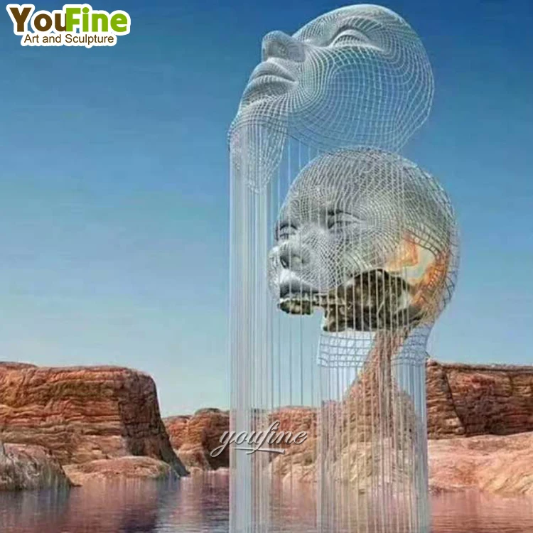 High Quality Modern Life Size Metal Stainless Steel Outdoor Sculpture Abstract Statue For Sale