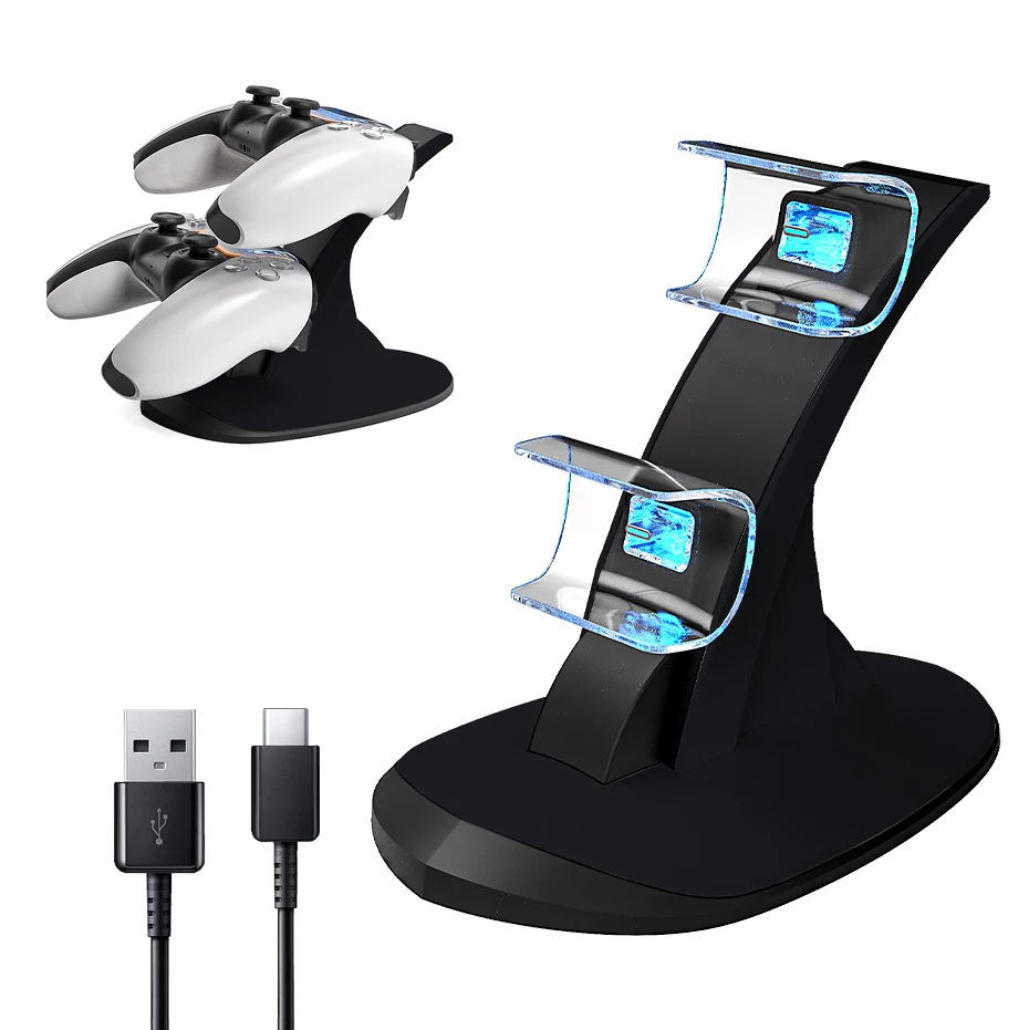 Portable Game Accessories Dual USB PlayStation 5 Controller Fast Wireless Seat Chargers Dock Station PS5 Pad Controller  Charger