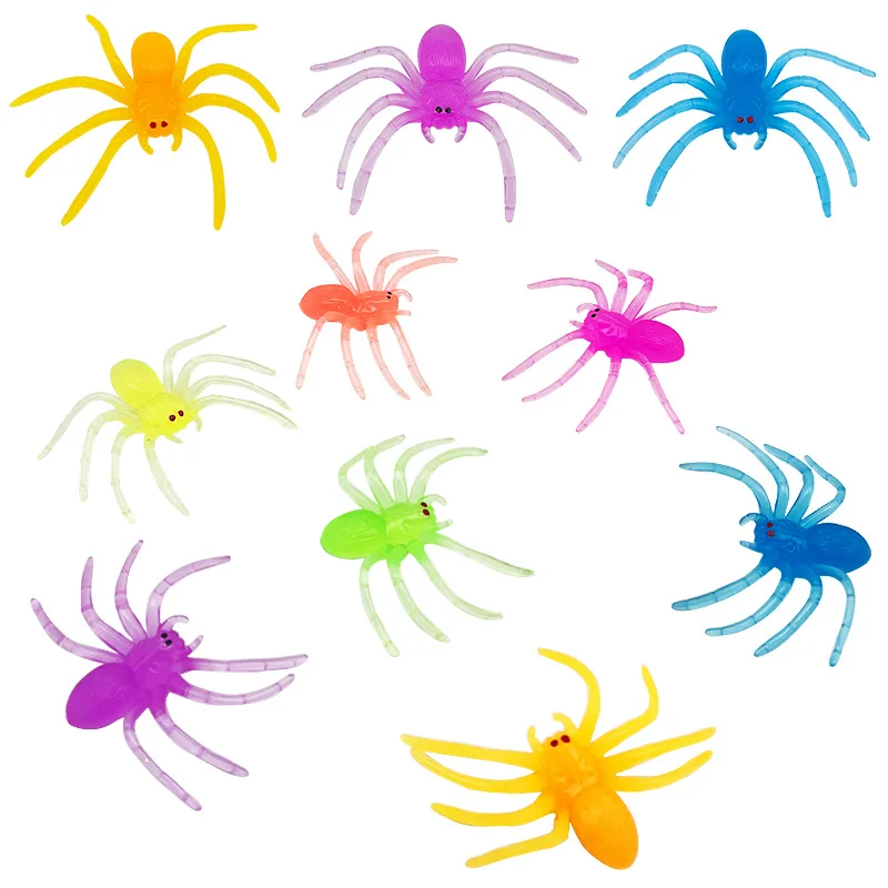 Hot Sale Novelty Halloween Stretchy Spider Toy Sticky Spider Sensory Gel Toy for Kids Squeesy Toys
