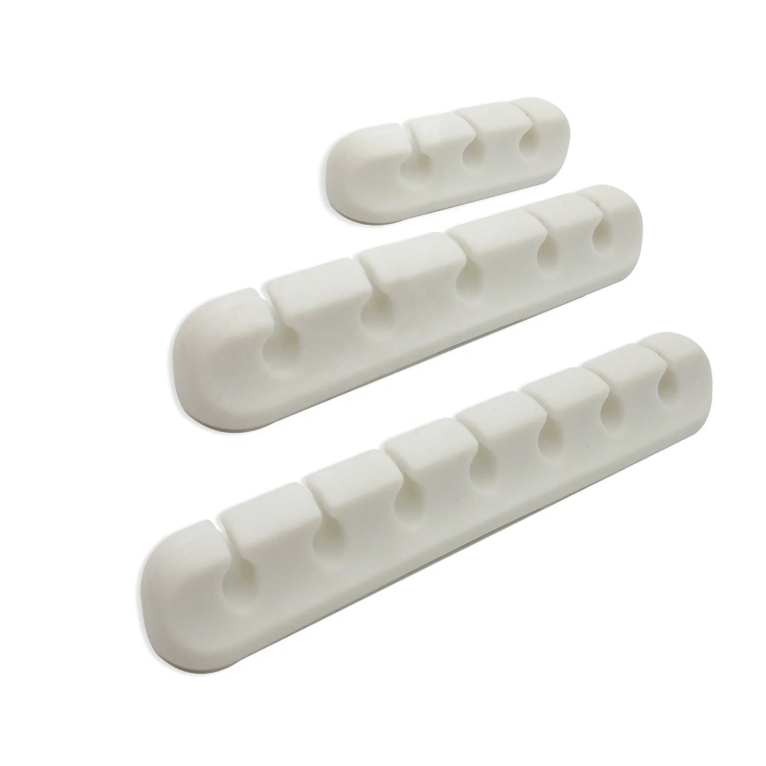 Office desk 3pcs flexible phone wire holder silicone USB cord holder organizer self-adhesive earphone management wire cable clip