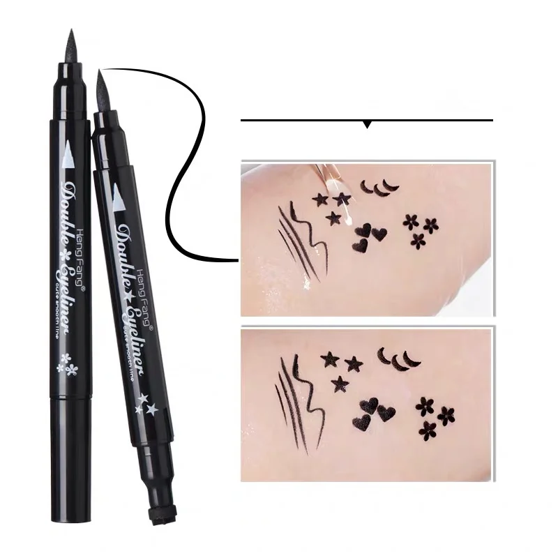 Liquid eye liner pencil korea sample black color waterproof stamp eyeliner