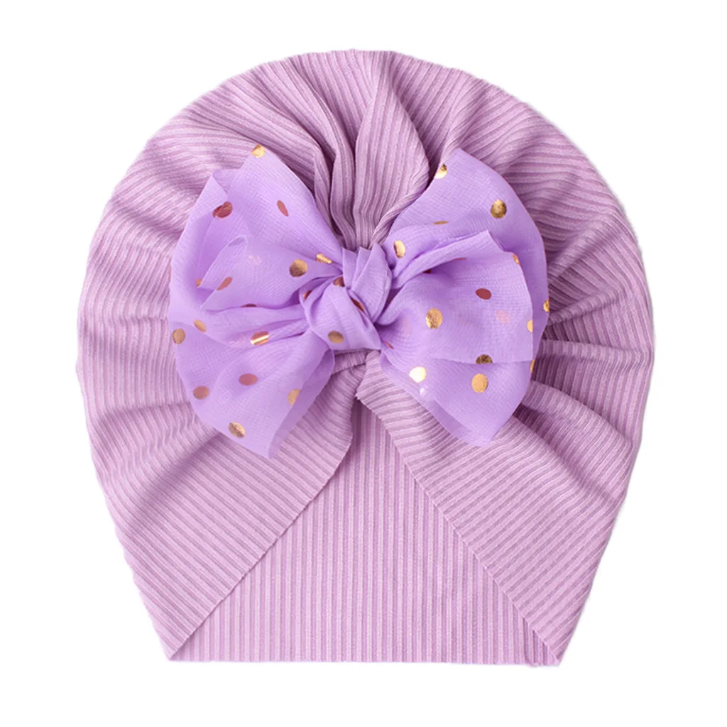 Amazon New Arrival Handmade Baby Flower Hat Toddler Turban Infant Hat Baby Girls  Bows Beanie hat