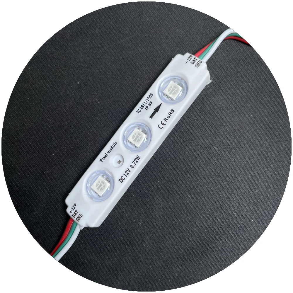 light design light box decoration ws2811 1903 3pcs chip lens dc12v smart magric programming digital RGB led module for signage