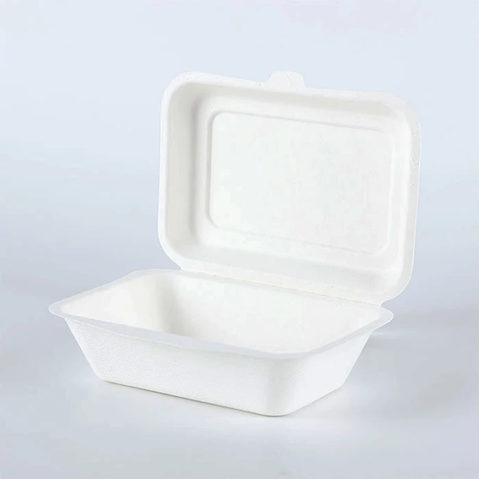 Popular Biodegradable Sugarcane Clamshell Lunch Bagasse Burger Box