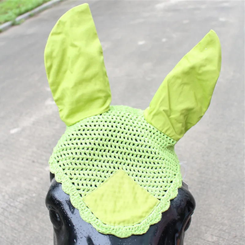 New Fly Veil Ear Bonnet Hood Net Breathable cotton Horse Fly Mask