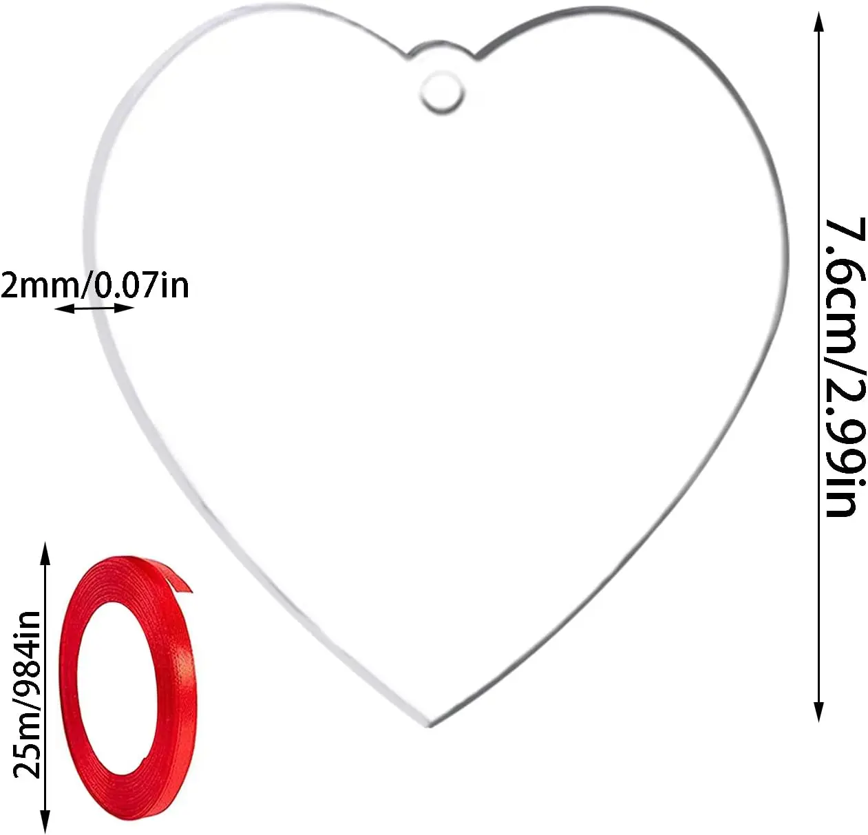 DIY GIFT Acrylic Keychain Blanks Heart Clear Acrylic key tag Blanks Shape Plain chain