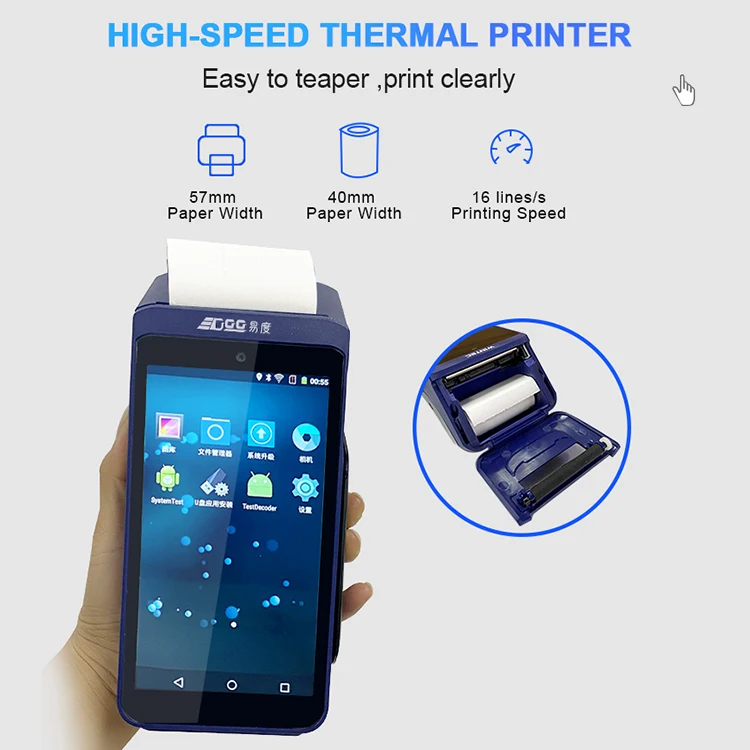 Высокоскоростной мини беспроводной Android Pda 1d 2d сканер штрих-кода принтер Qr-кода Pos терминальные принтеры и сканеры