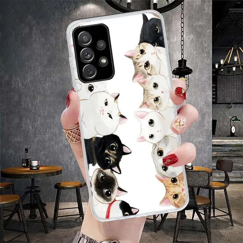 Cartoon cute cat background phone case for iPhone11 12 13 pro max xs xr XSMAX 7 8Plus