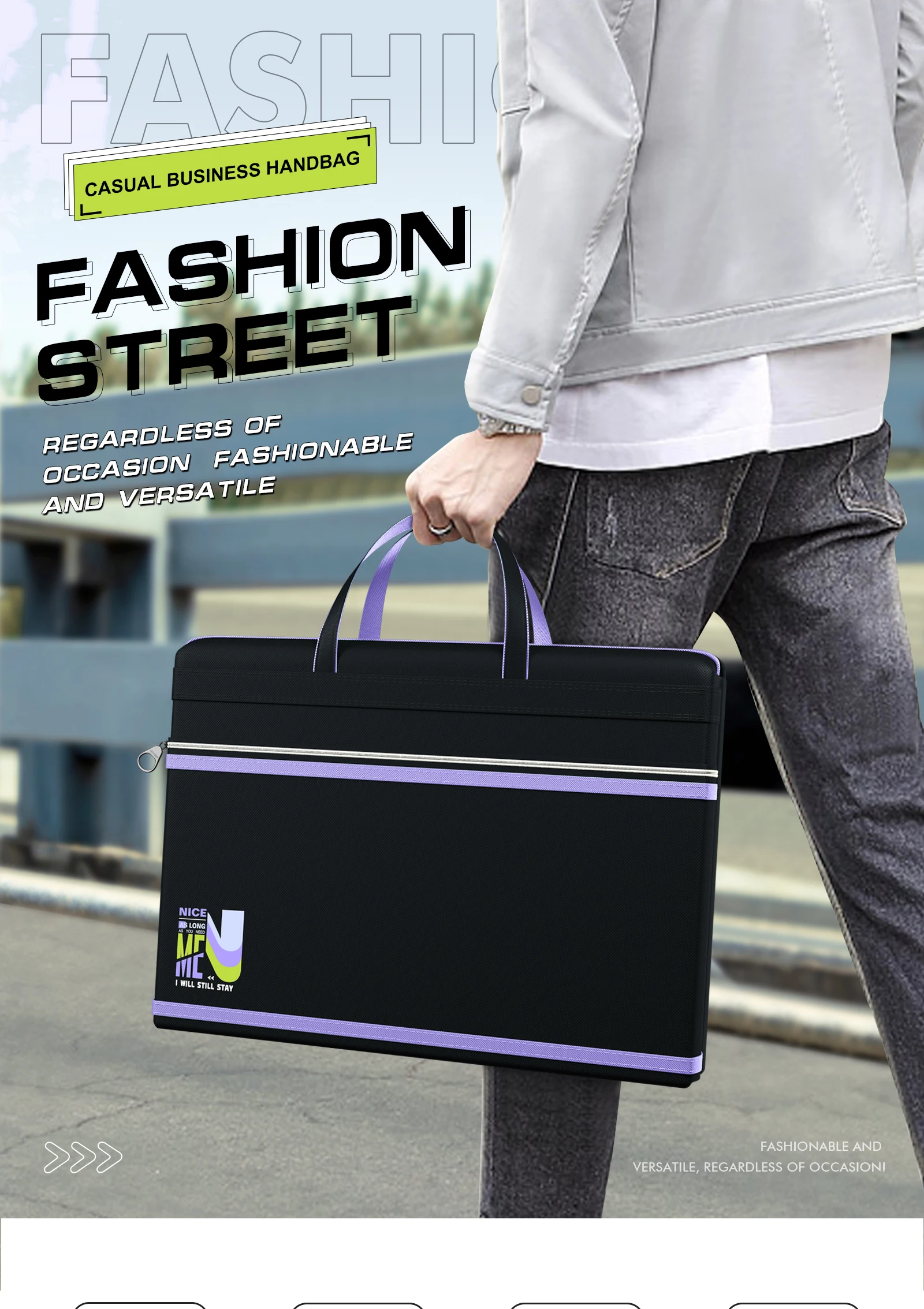 Business Briefcase Waterproof laptop bag Office document Bag Conference File Pouch student textbook casual bag