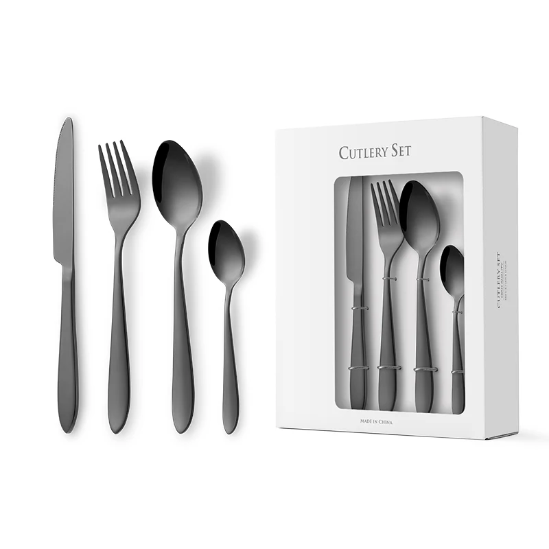 Wholesale Cutlery 4 Pieces Gold Cutlery Set  430 Stainless Steel Flatware For Wedding