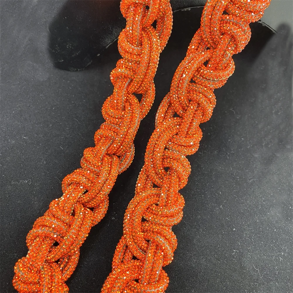 tr098  sparkling custom handmade crystal guitar strap for handdag braided rhinestone bag strap