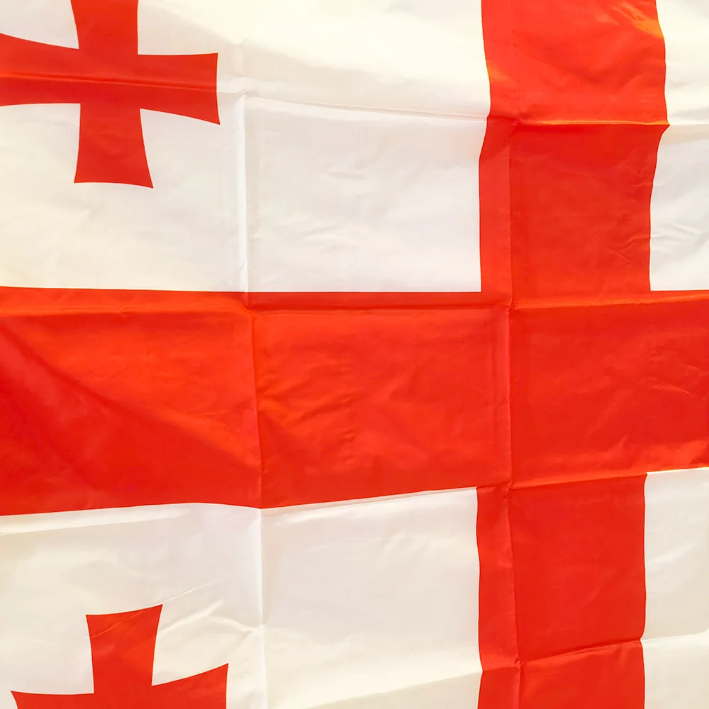 Wholesale Custom Country 3*5ft Georgia Flag Red Flag With White Cross Flag Georgia