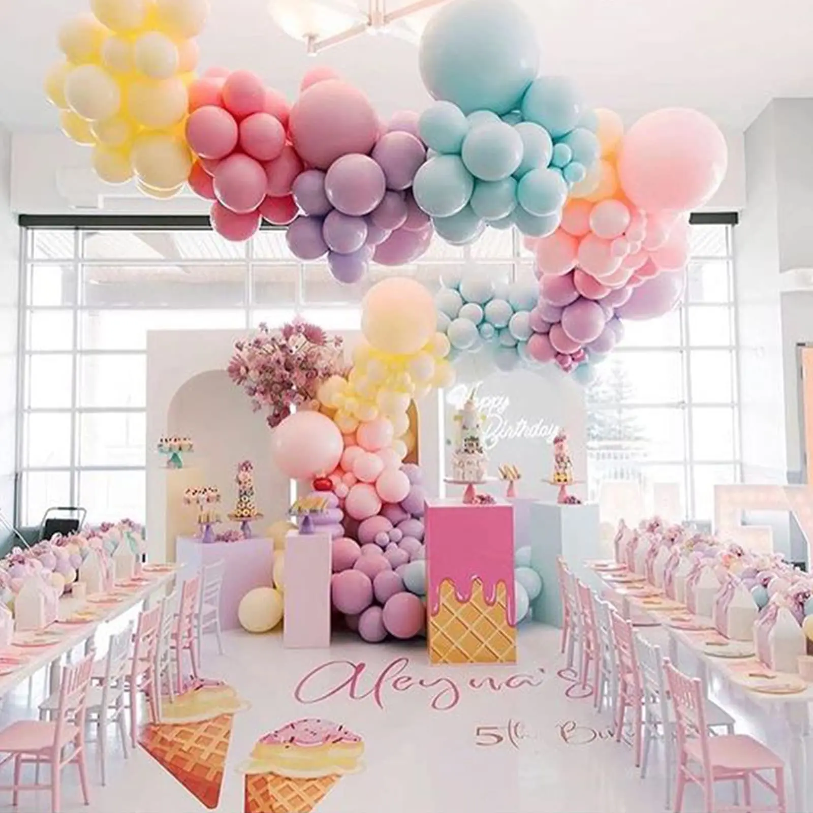 Wholesale Hot Sale Kids Birthday Party Wedding Baby Bath 100pcs Latex Balloon Pastel 5 Inch Macarons Balloons