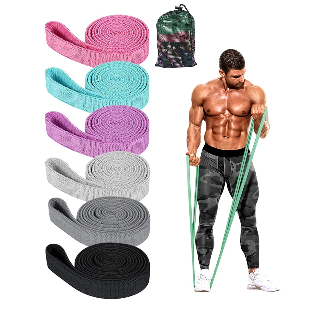 Custom Logo  Non Slip Home Gym Stretch Strength Training Fabric Long Resistance Pull Up Assistance Bands