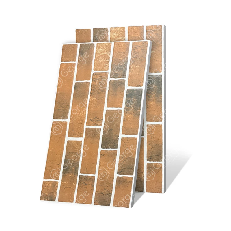China Foshan Full Body House front exterior texture wall tiles outdoor color stone ceramic brick look decor tile