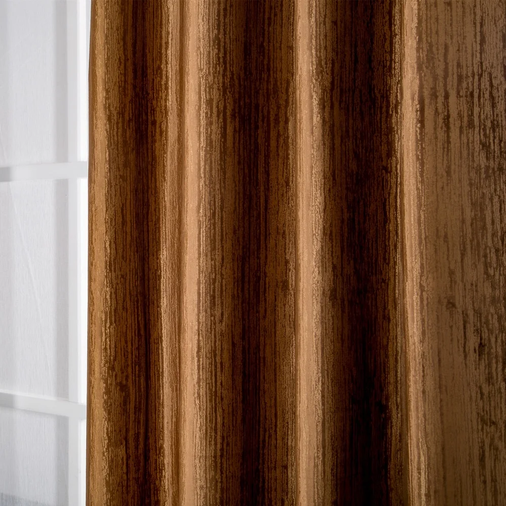 Gold Velvet Curtains Embossed  Blackout Plush Thermal Curtains for Livingroom