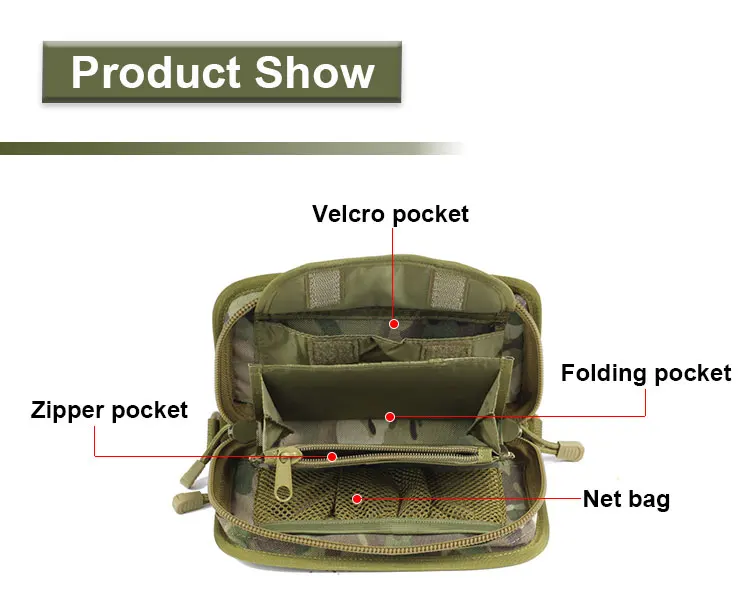 Outdoor Tactical Camouflage Clutch Bag 1000D DuPont Waterproof Clutter Storage Tote with casual coin wallet storage pouch
