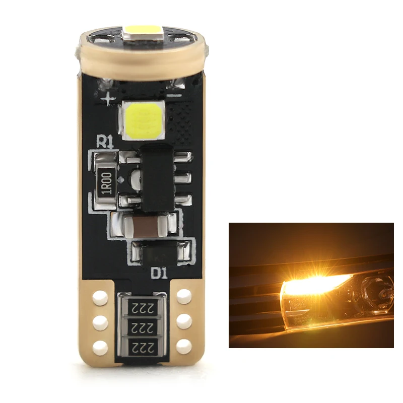 168 194 T10 LED Replacement Bulb 3SMD 3030 led amber light Car Indicator Dash Board Instrument Panel Light led t10 rgb