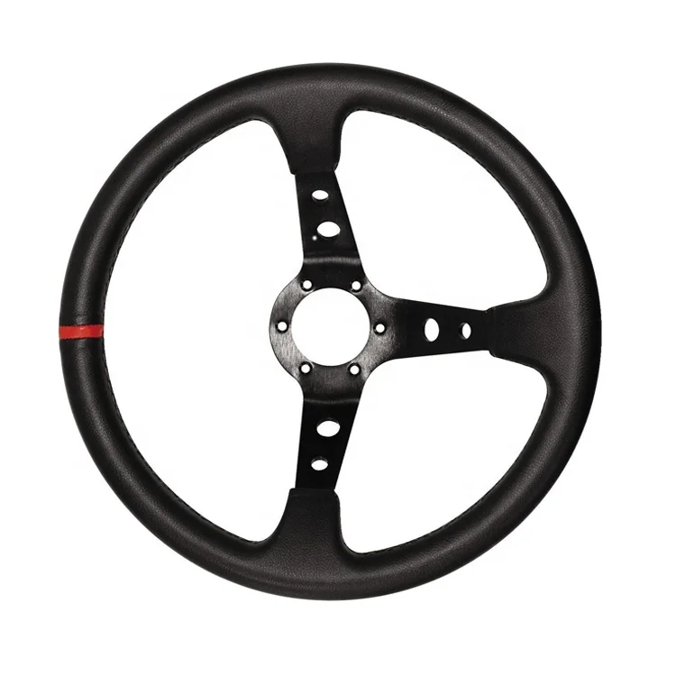 UTV Universal Sport Steering Wheel 13.8 /350 mm 6 Bolts Grip Vinyl Leather & Aluminum Racking steering wheel