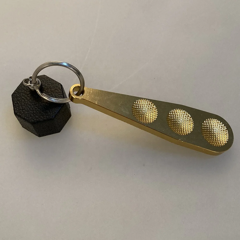 billiard chalk holder with golden aluminum cue tip sander