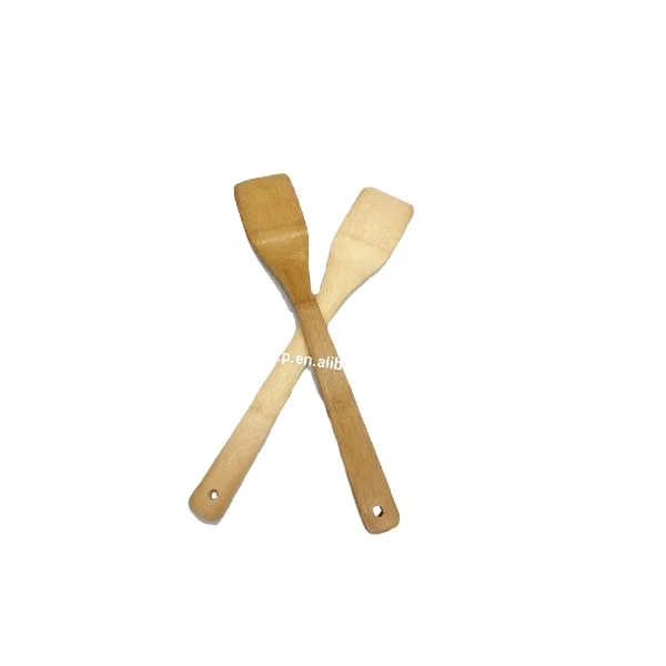 Eco-friendly bamboo big kitchen utensils spatulas turners with long handle for sale