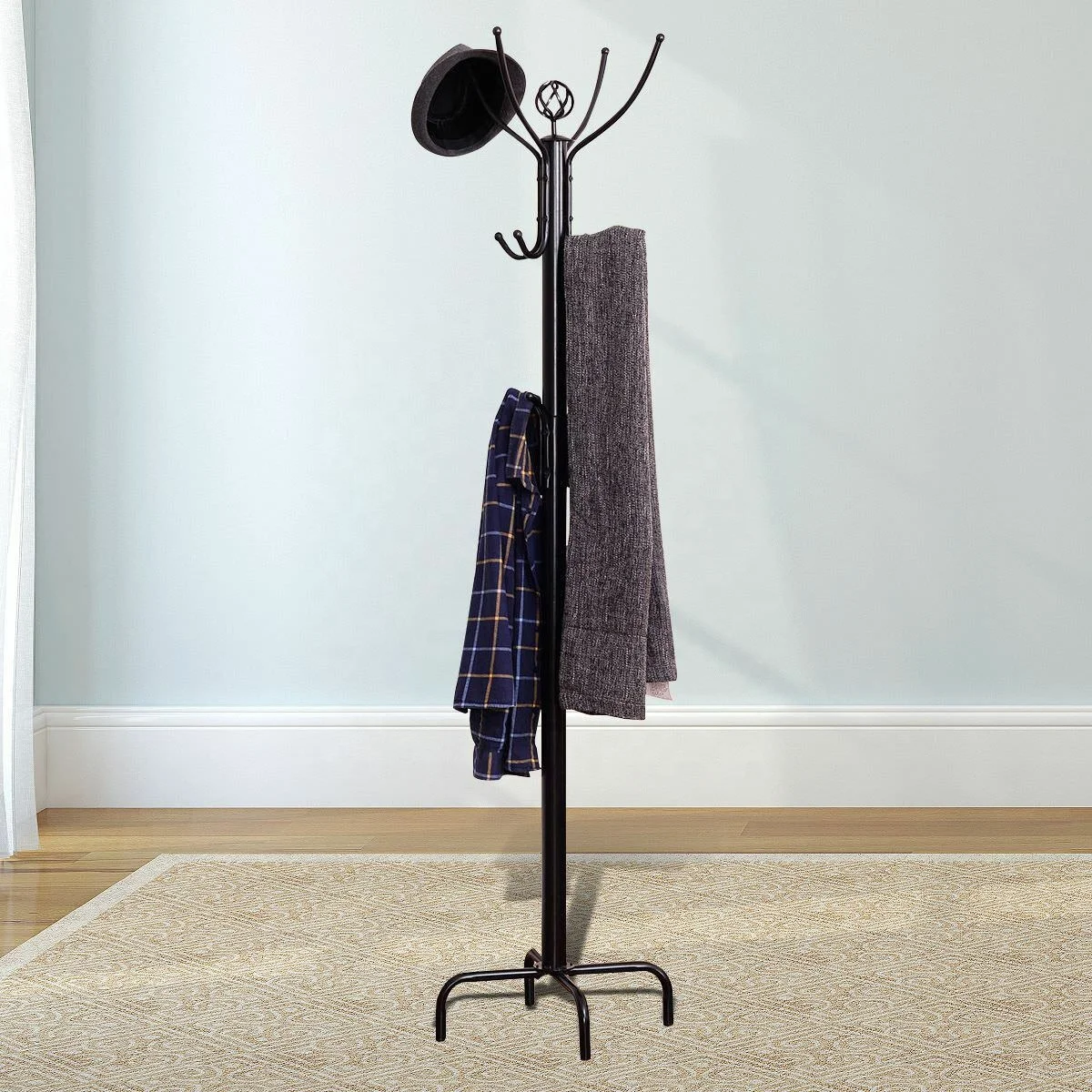 
Metal Coat Rack Stand Hat Jacket Tree Holder Hanger 