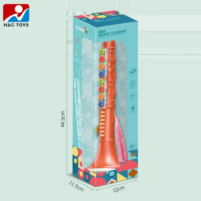 Simulate music clarinet with lights for kids education musical instrument plastic clarinet toy