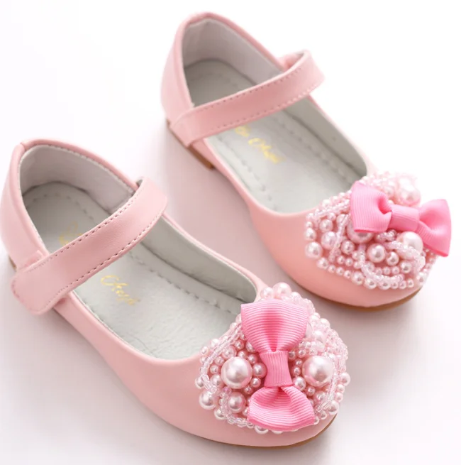 cy10514a Children Shoes Manufacturer Fashion Party Performance Shoes Bow Leather Girls Princess Shoes